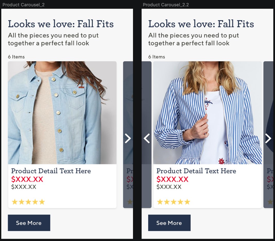 Carousel 2 vs 2.2 — card layout variants