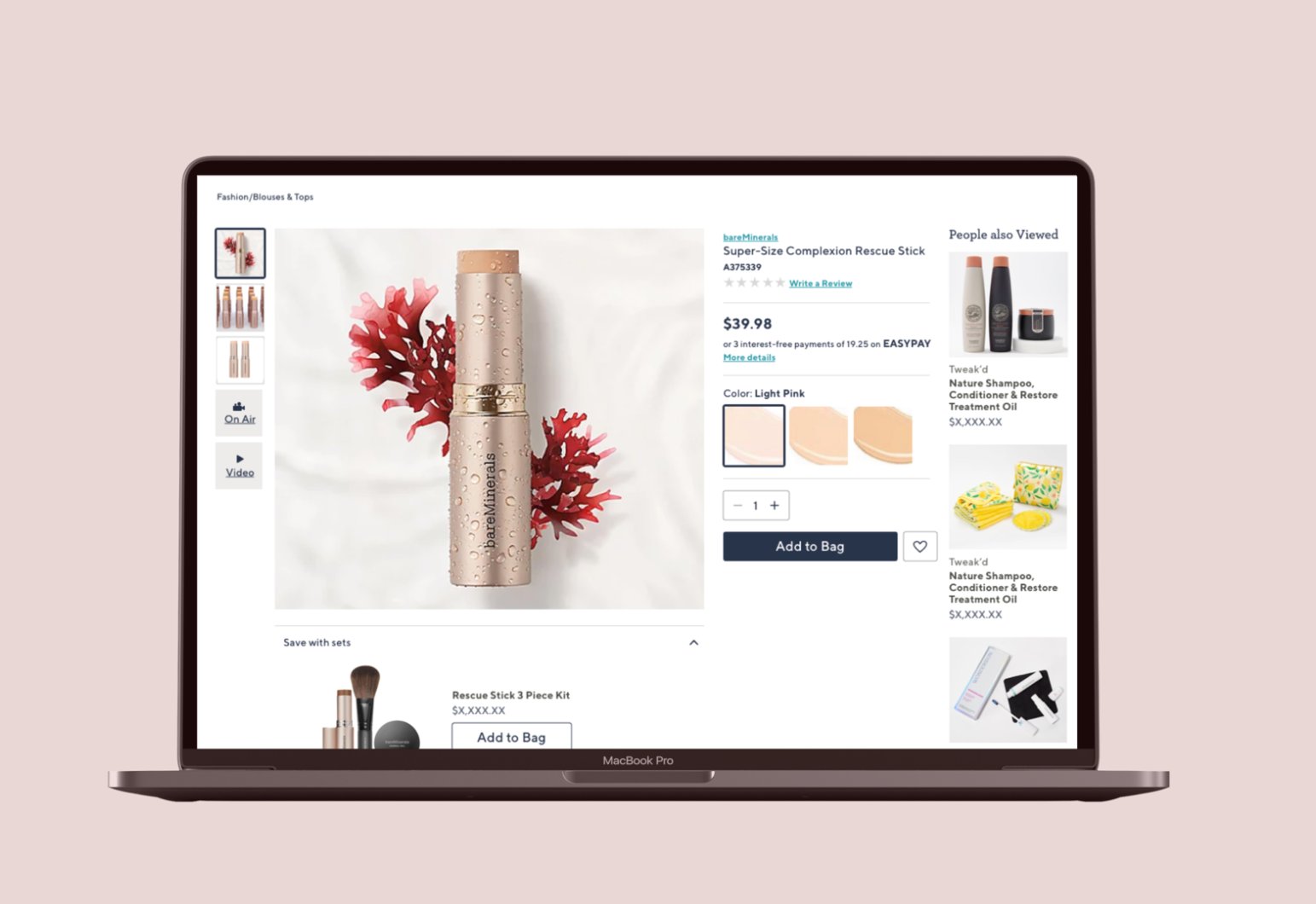QVC PDP — laptop mockup hero