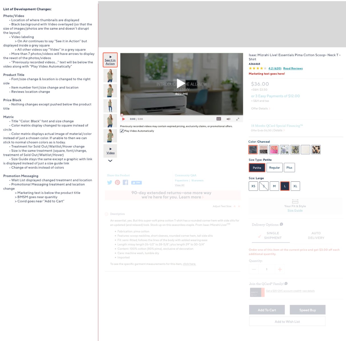 Desktop PDP dev spec