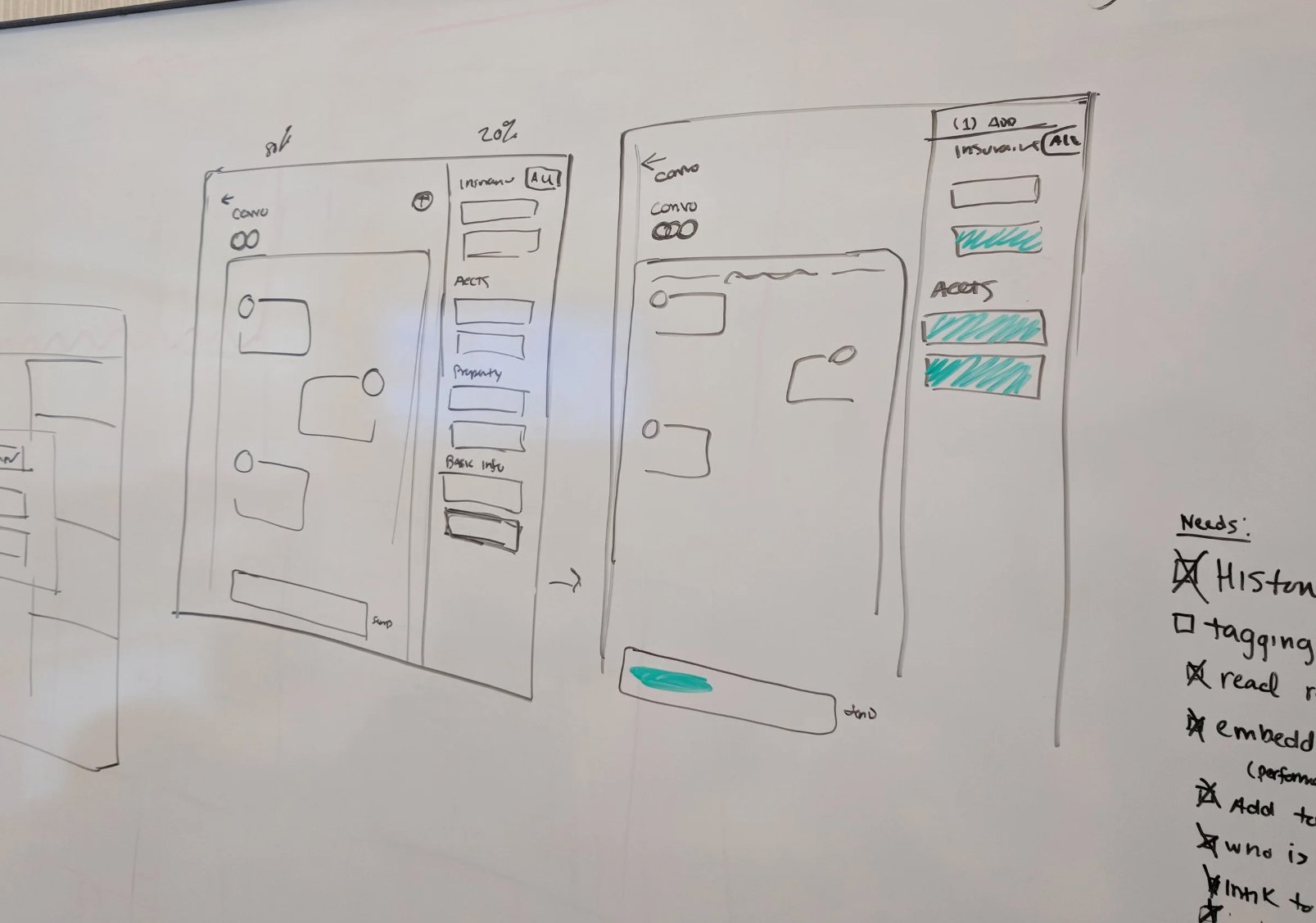 Messaging whiteboard — insurance tagging and account linking